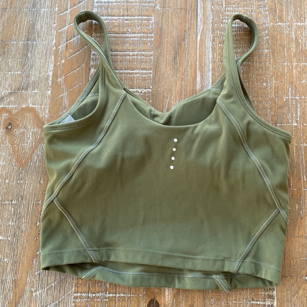 Olive High-Waist Leggings & Crop Tank Set - Picture 5 of 10